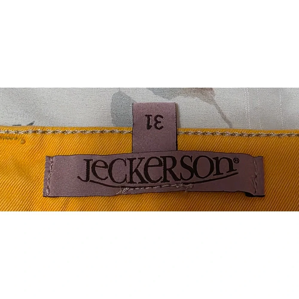 Jeckerson Women's Donna Ochre Yellow Gabardine 5-Pocket Golf Pants Italy Size 31